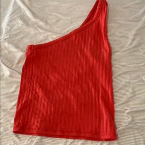One shoulder knit tank